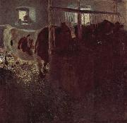 Gustav Klimt Kuhe im Stall oil